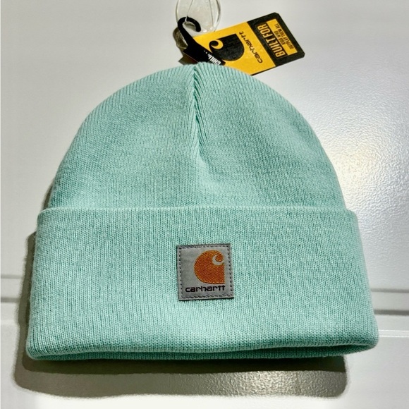 Carhartt Knit Cuffed beanie/watch hat,sewn on logo patch,warm winter,turquoise - Picture 1 of 6